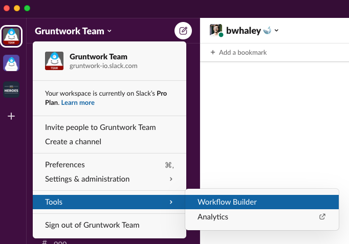 Slack Workflow Builder